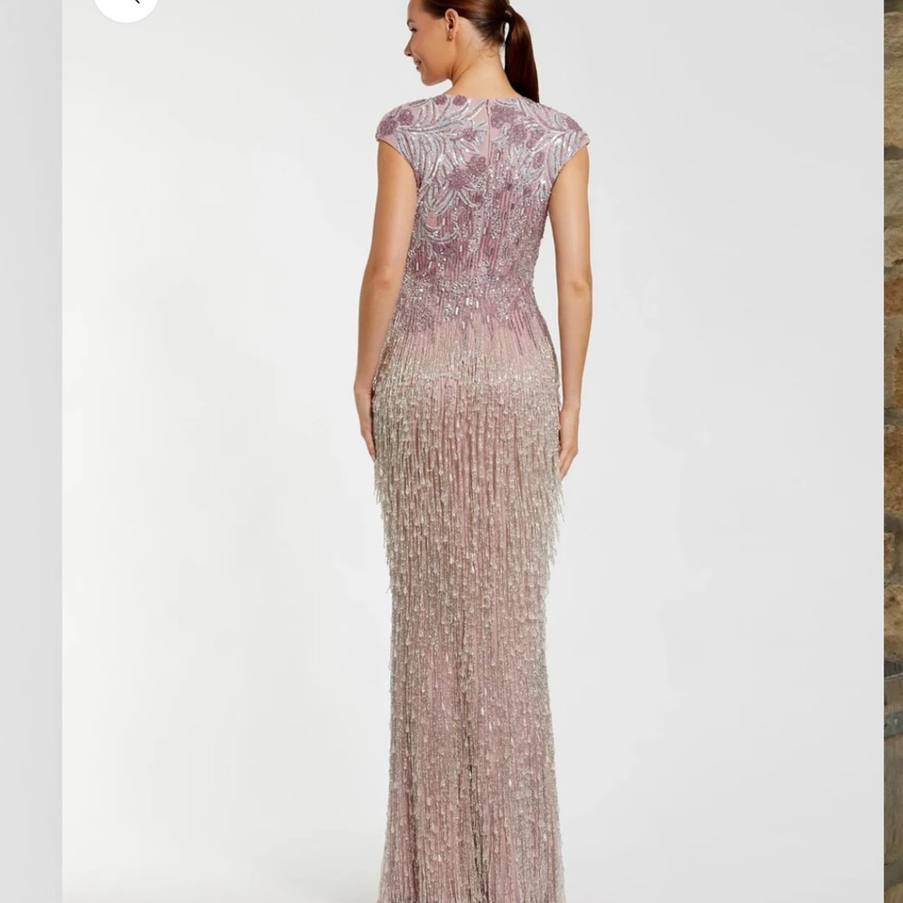 Mac Duggal Pink Fringe Wedding Dress - Picture 4 of 5